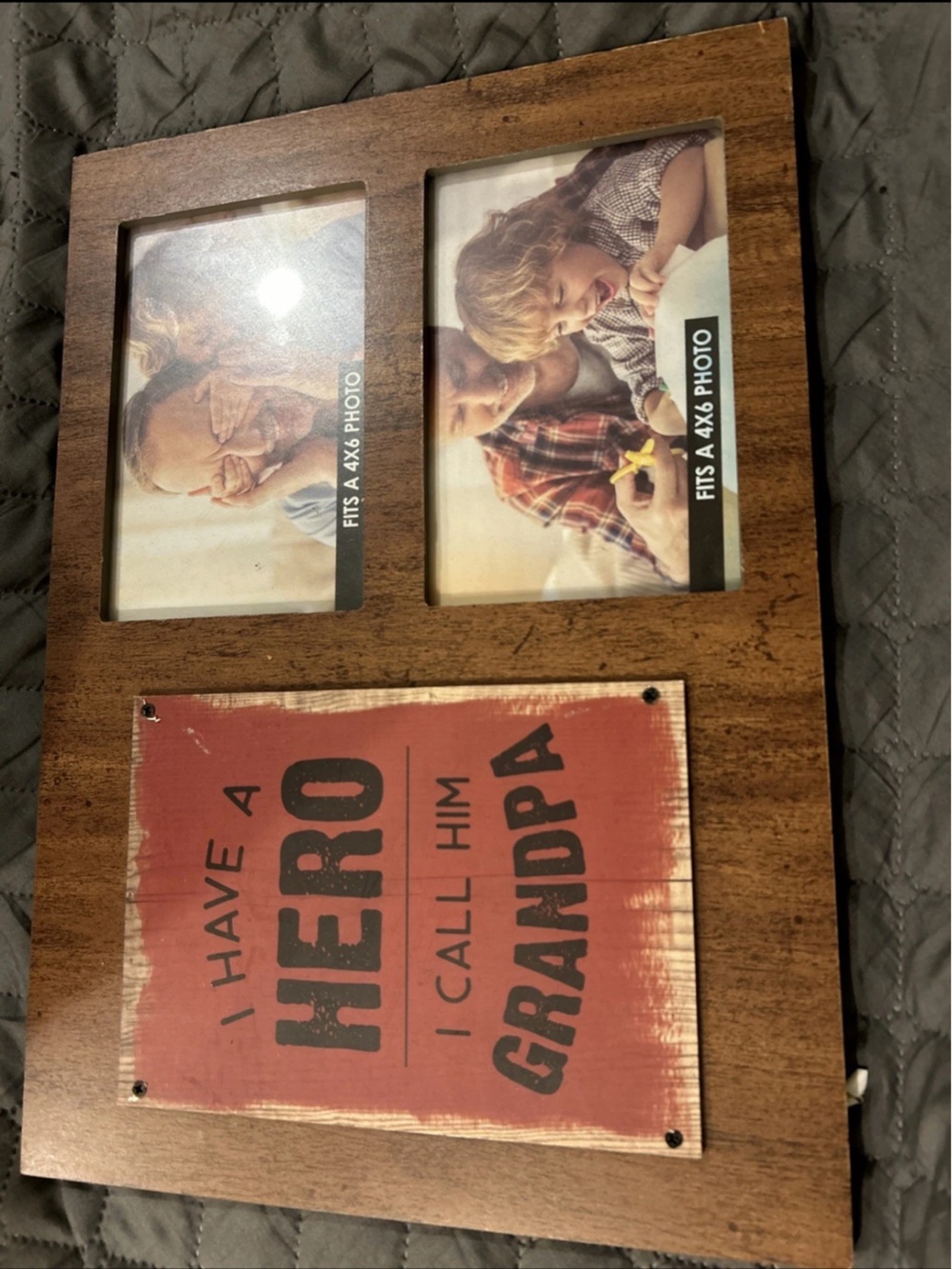 Wooden 'Hero I Call Him Grandpa' Photo Frame - Brown